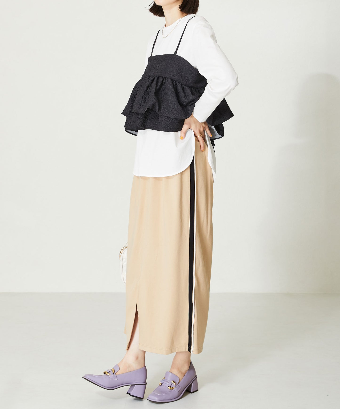 ワイドスクエアトゥヒールローファー/31120