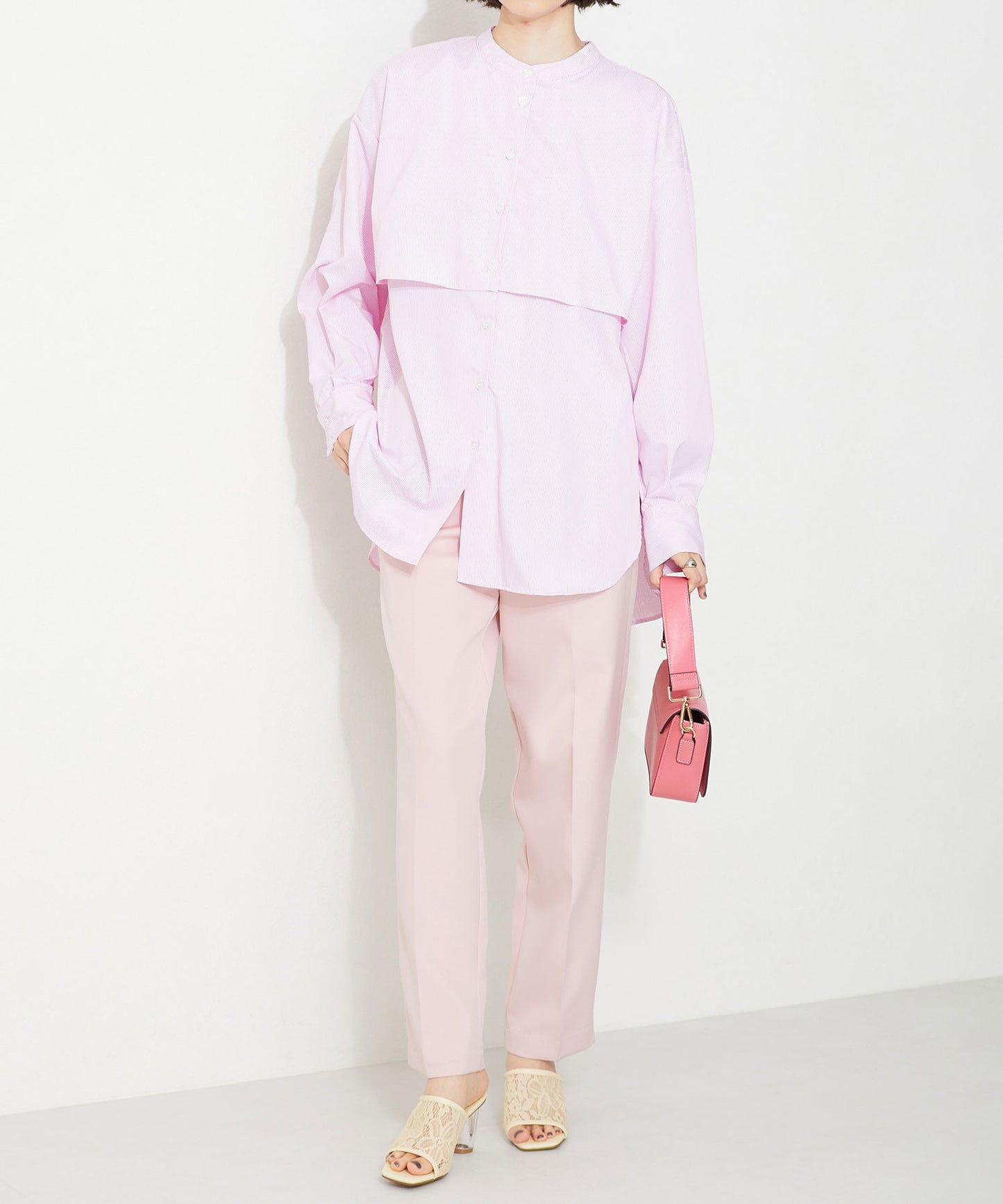 クリアヒールレースミュールサンダル/31205