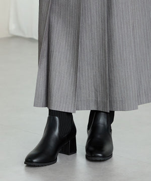スクエアトゥニットヒールブーツ/31403