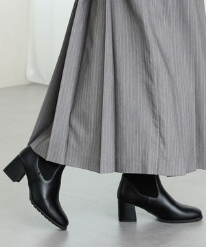 スクエアトゥニットヒールブーツ/31403