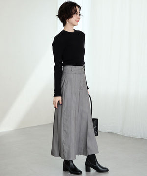 スクエアトゥニットヒールブーツ/31403