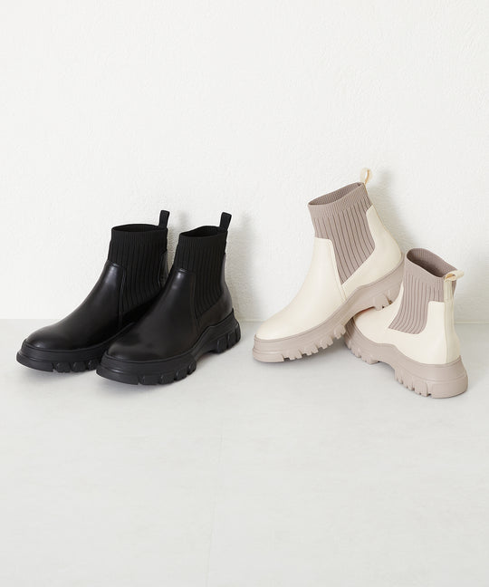 トラックソールリブニットブーツ/31404