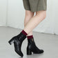【新色追加】チャンキーヒールミドルブーツ/31408