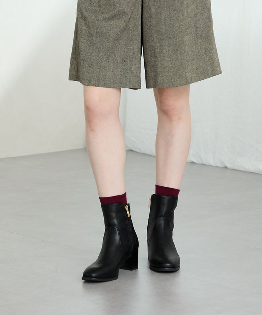 【新色追加】チャンキーヒールミドルブーツ/31408