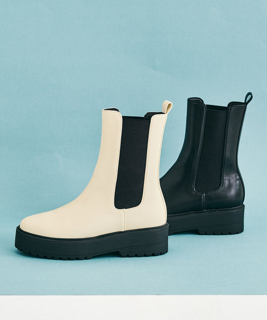 厚底ミドル丈サイドゴアブーツ/31439