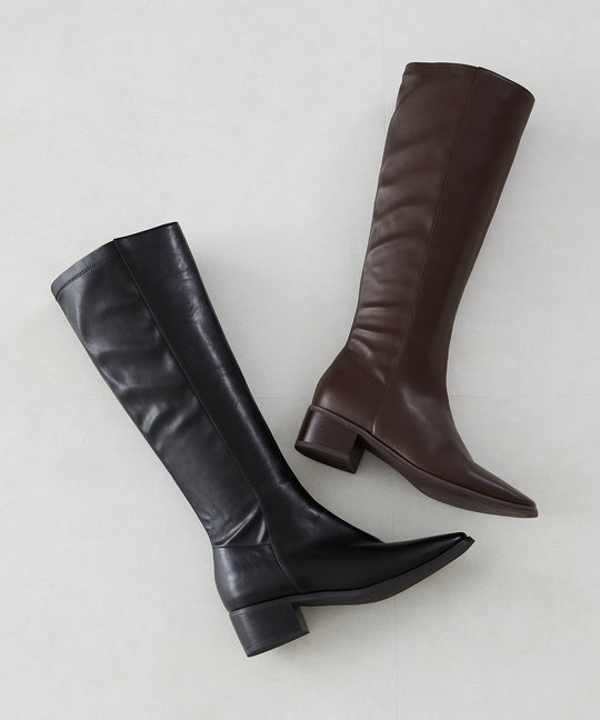 ストレッチミドルヒールロングブーツ/31502