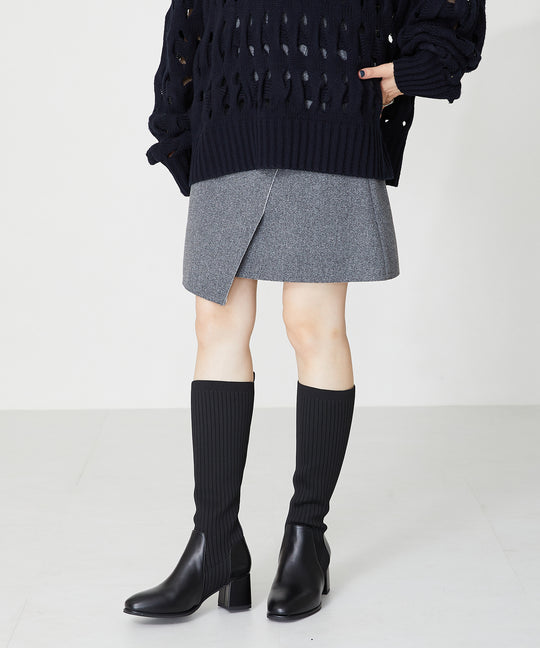ニットロングヒールブーツ/31509