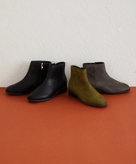 【WEB限定】ゴールドジップスクエアトゥブーツ/32408