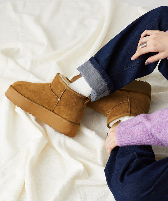 【WEB限定】厚底ムートンショートブーツ/35401