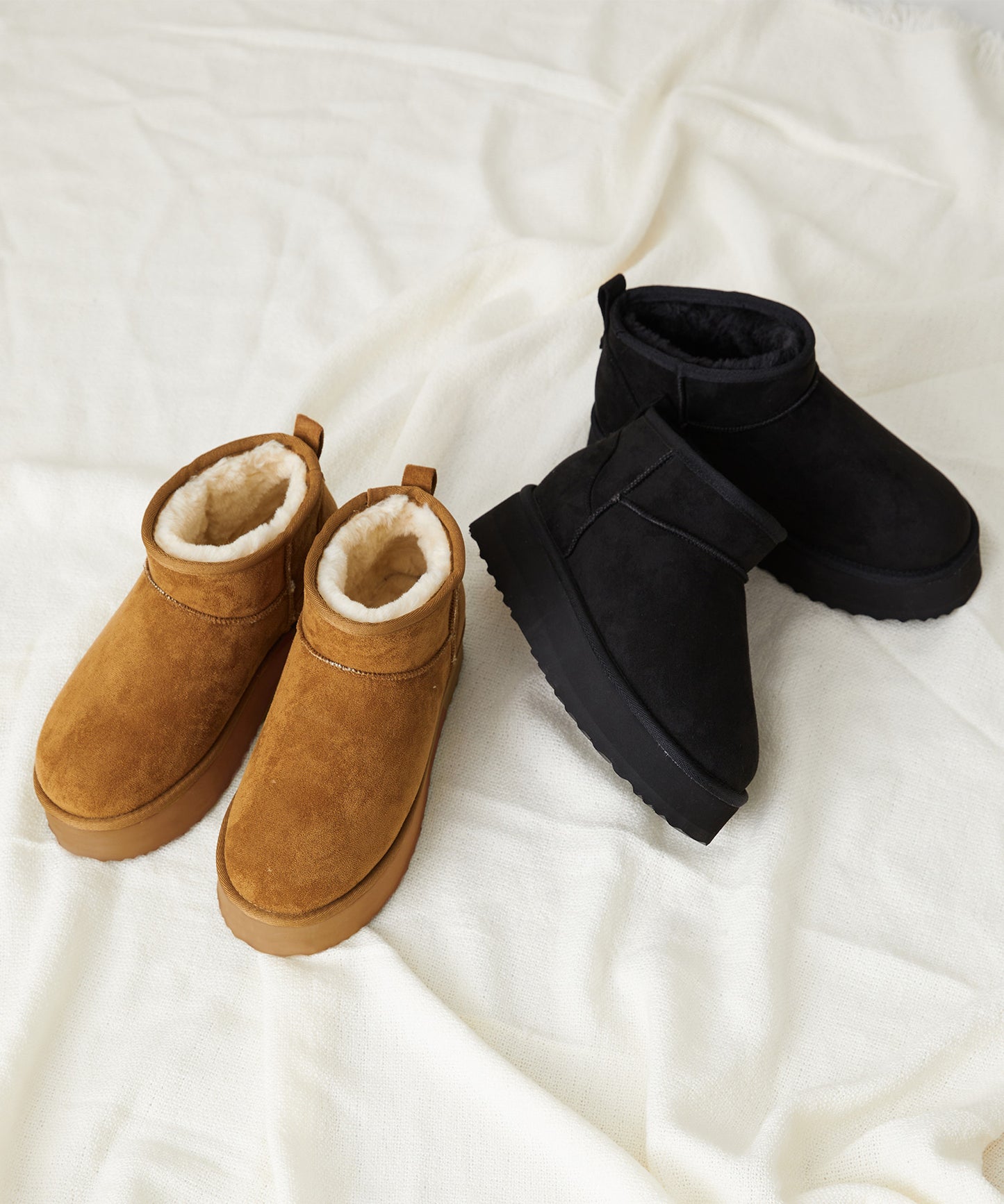【WEB限定】厚底ムートンショートブーツ/35401
