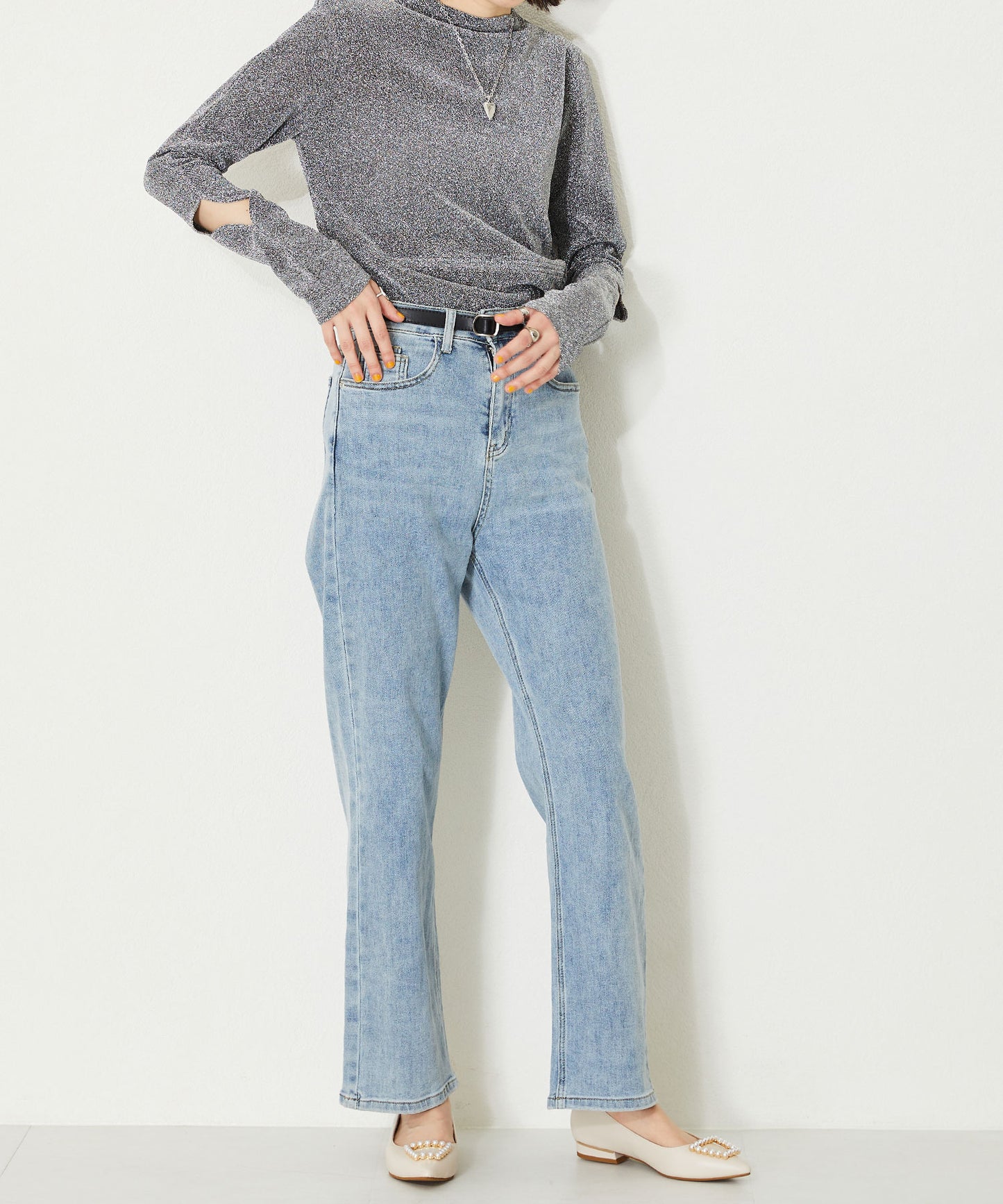 【WEB限定】パールモチーフポインテッドトゥパンプス/41117