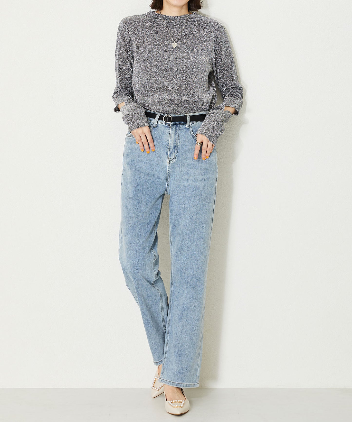 【WEB限定】パールモチーフポインテッドトゥパンプス/41117
