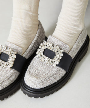 ビジューバックル厚底シューズ/41118