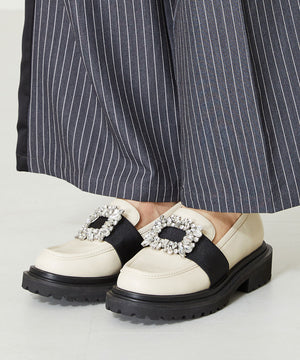 ビジューバックル厚底シューズ/41118