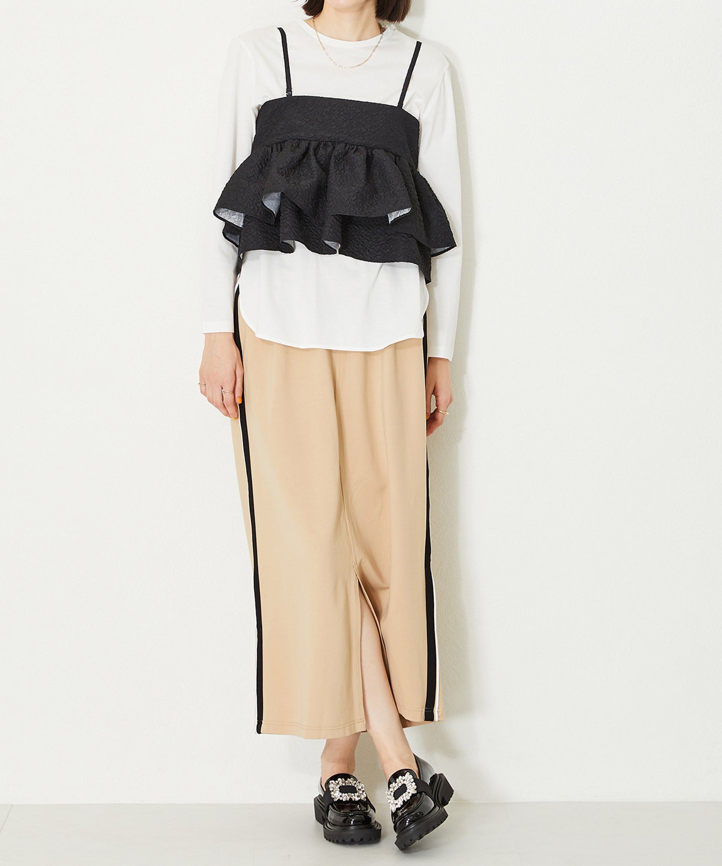 ビジューバックル厚底シューズ/41118