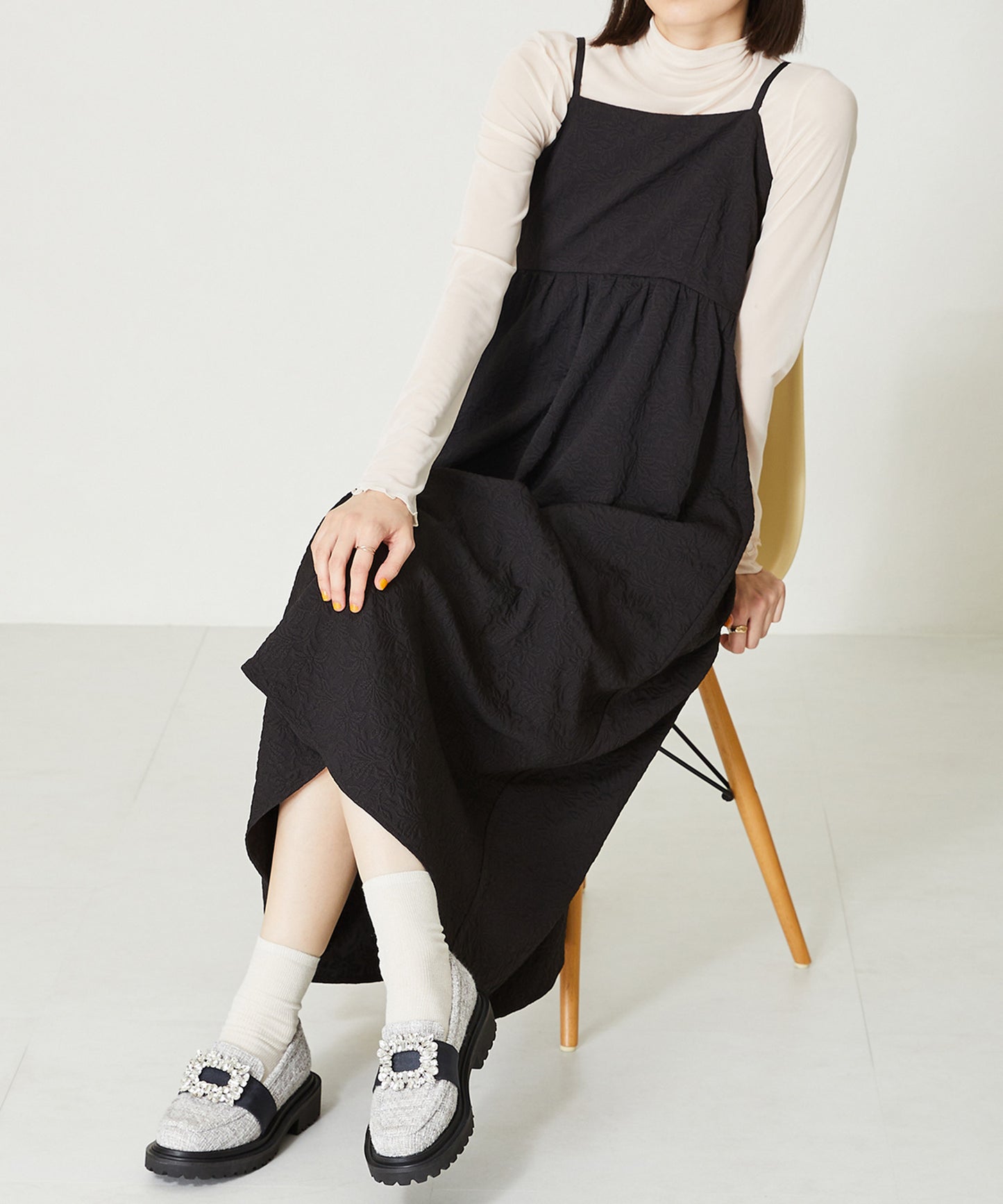 ビジューバックル厚底シューズ/41118