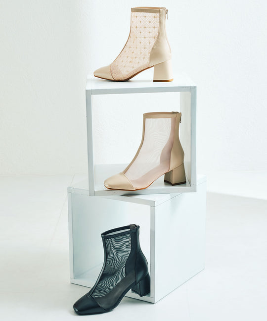 スクエアトゥチュールブーツ/41183