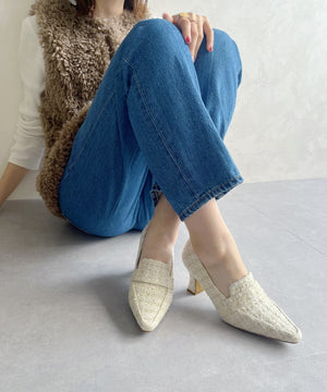 【WEB限定】ポインテッドトゥヒールローファー/41292