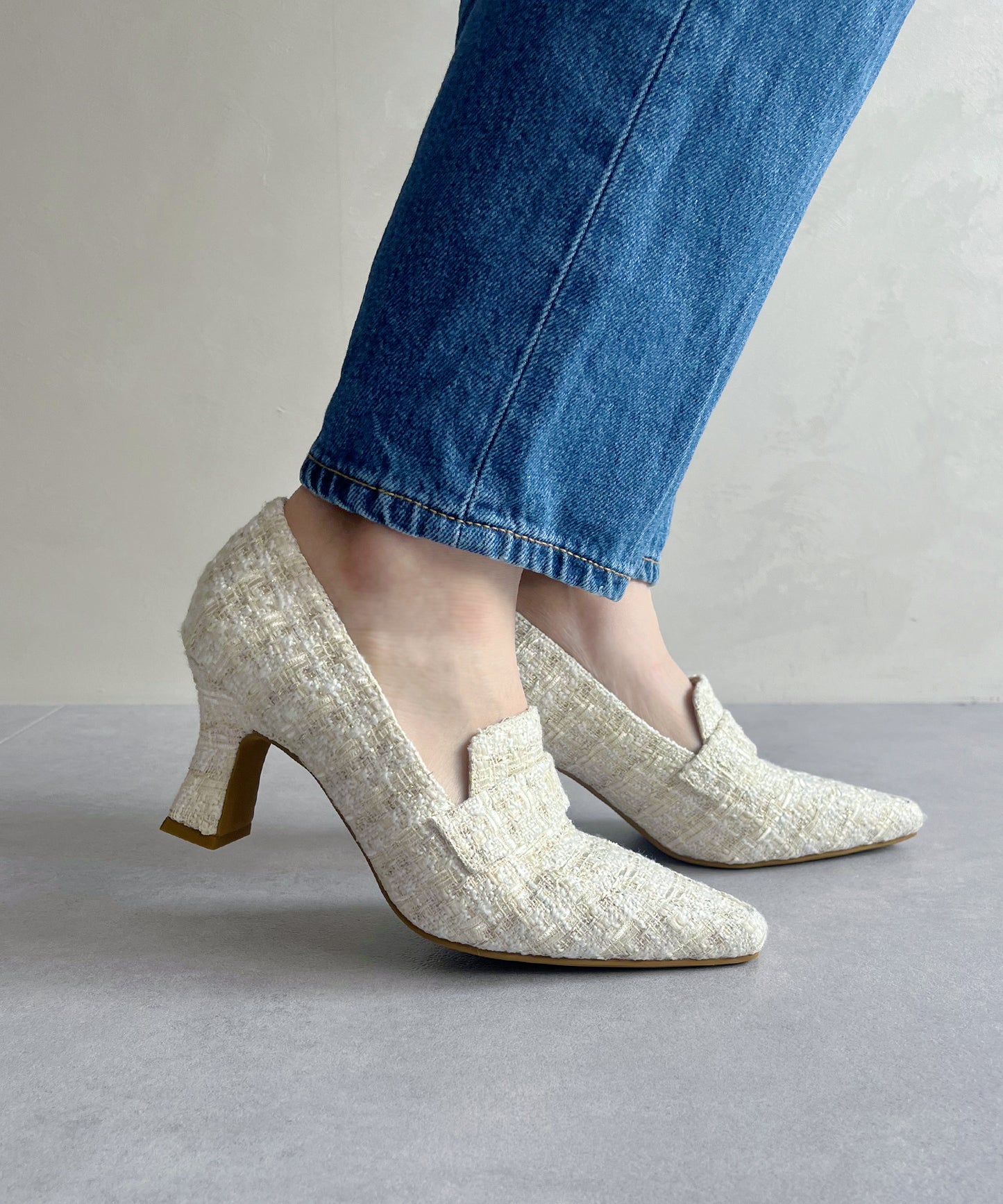 【WEB限定】ポインテッドトゥヒールローファー/41292