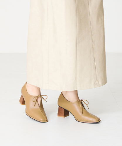 【WEB限定】ウッドヒール甲深パンプス/41307