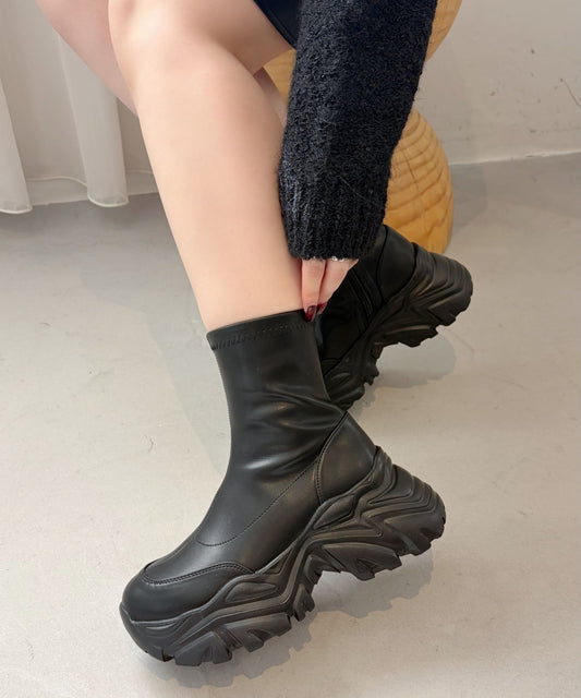 スニーカーソールショートブーツ/41412【ブラックのみ12月上旬発送予定】