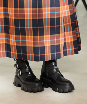 ジップデザインベルトバックルブーツ/41417