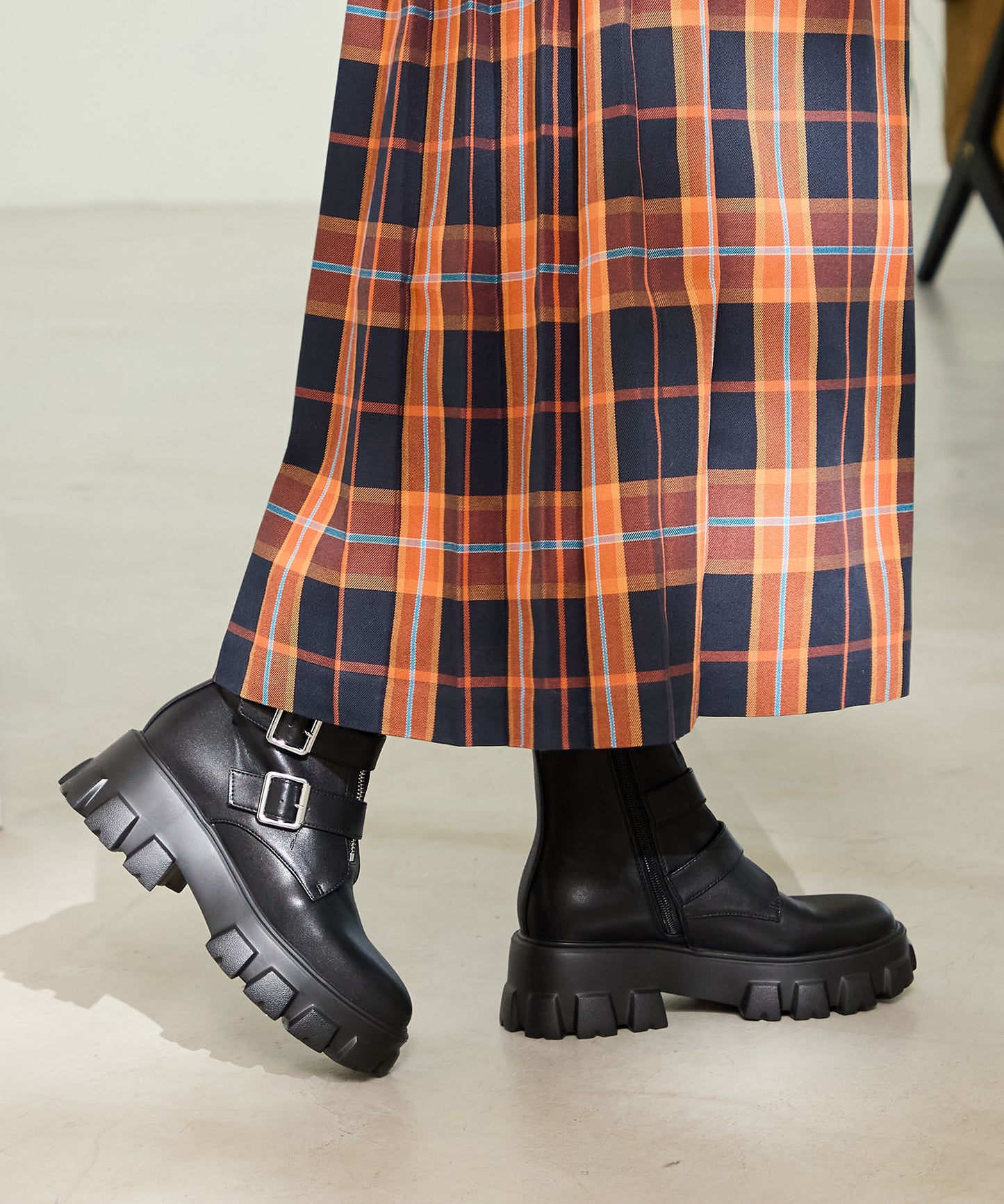 ジップデザインベルトバックルブーツ/41417