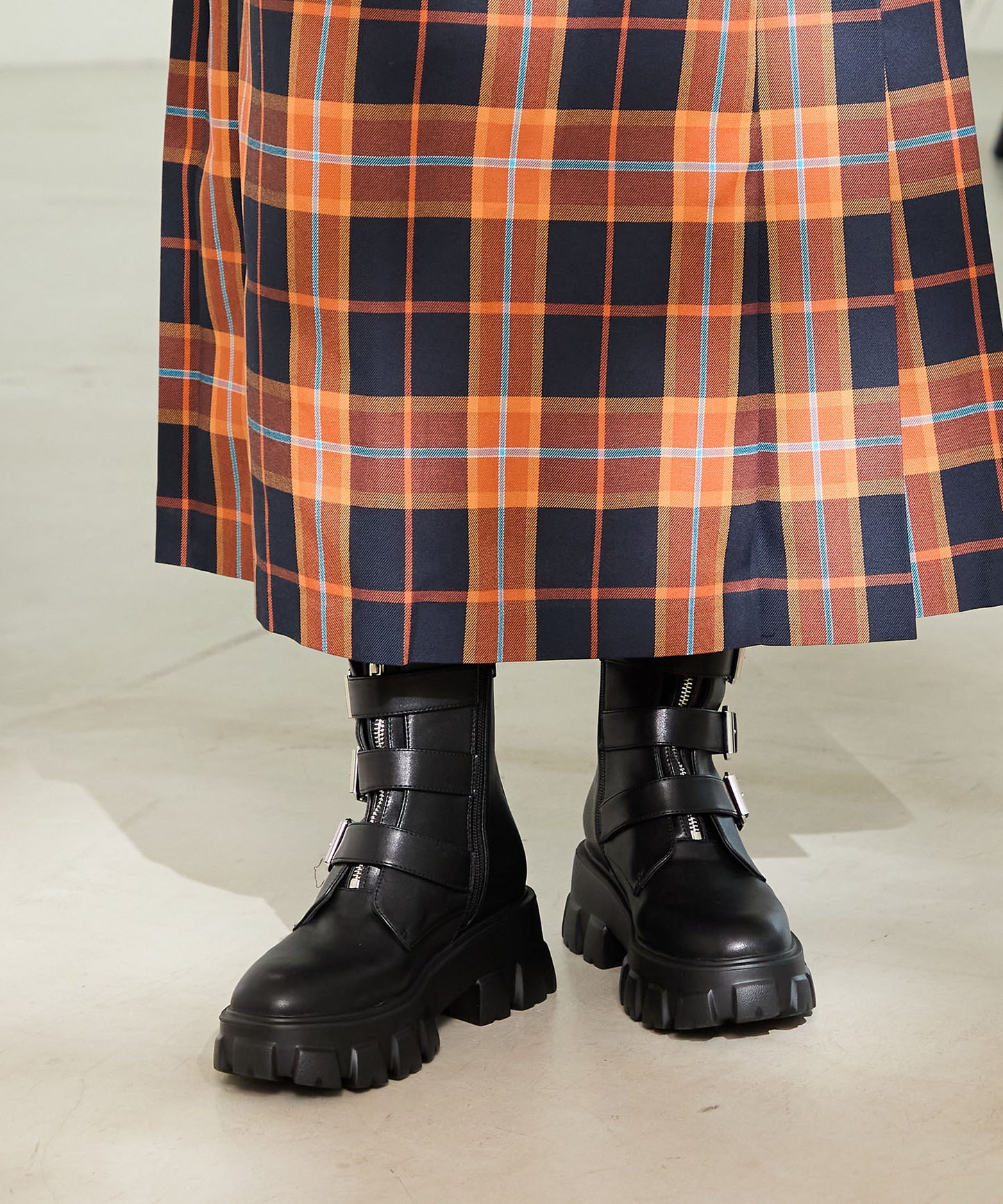 ジップデザインベルトバックルブーツ/41417