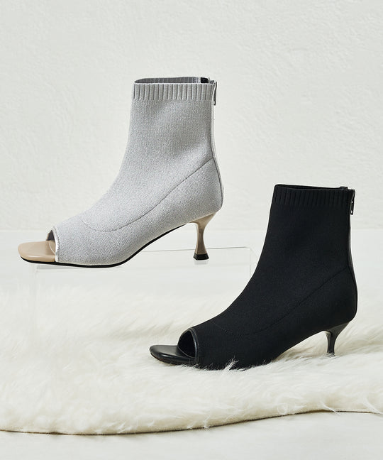 【WEB限定】オープントゥニットブーツ/41424