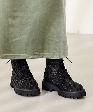 ラインストーンレースアップシューズ/41425