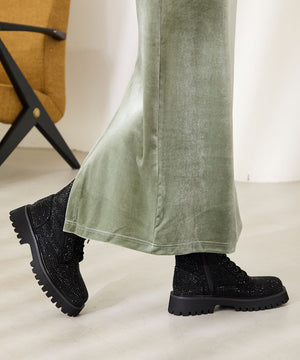 ラインストーンレースアップシューズ/41425