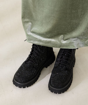 ラインストーンレースアップシューズ/41425