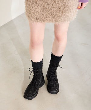 ラインストーンレースアップシューズ/41425