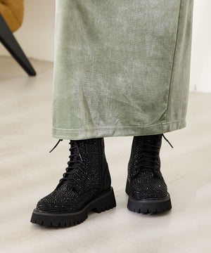 ラインストーンレースアップシューズ/41425