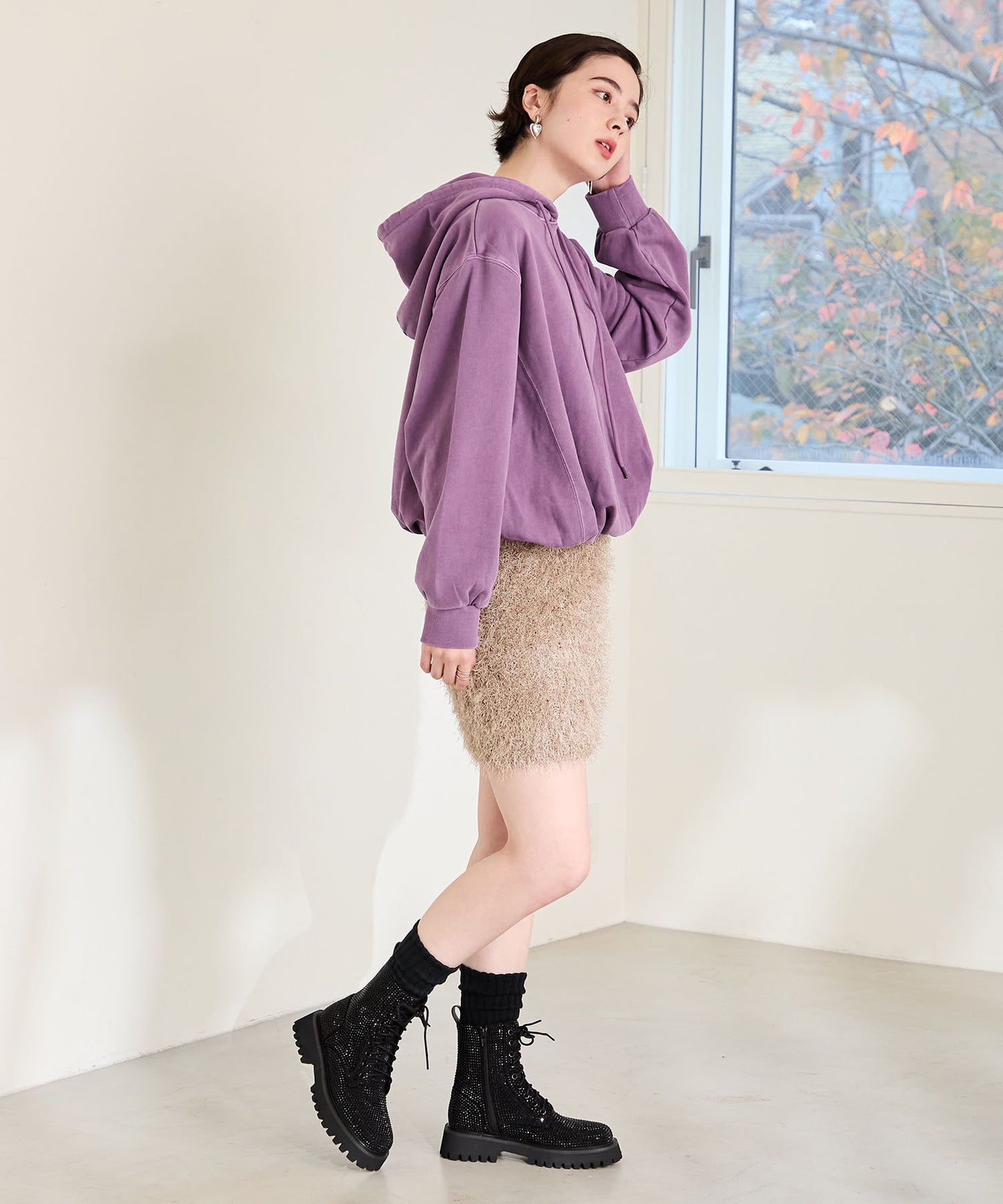 ラインストーンレースアップシューズ/41425