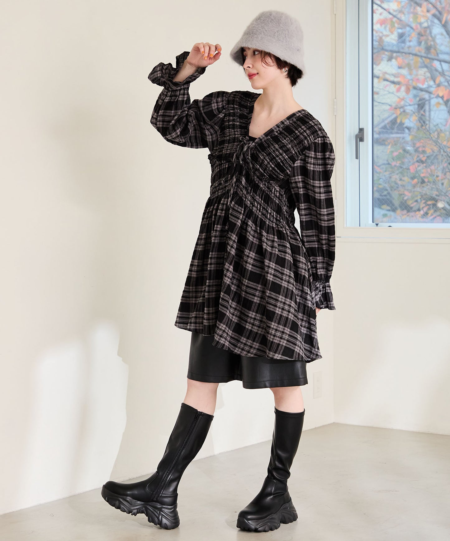 スニーカーソールロングブーツ/41503