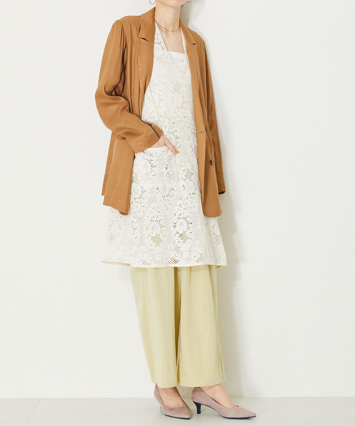 カラーソールポインテッドトゥパンプス/42103