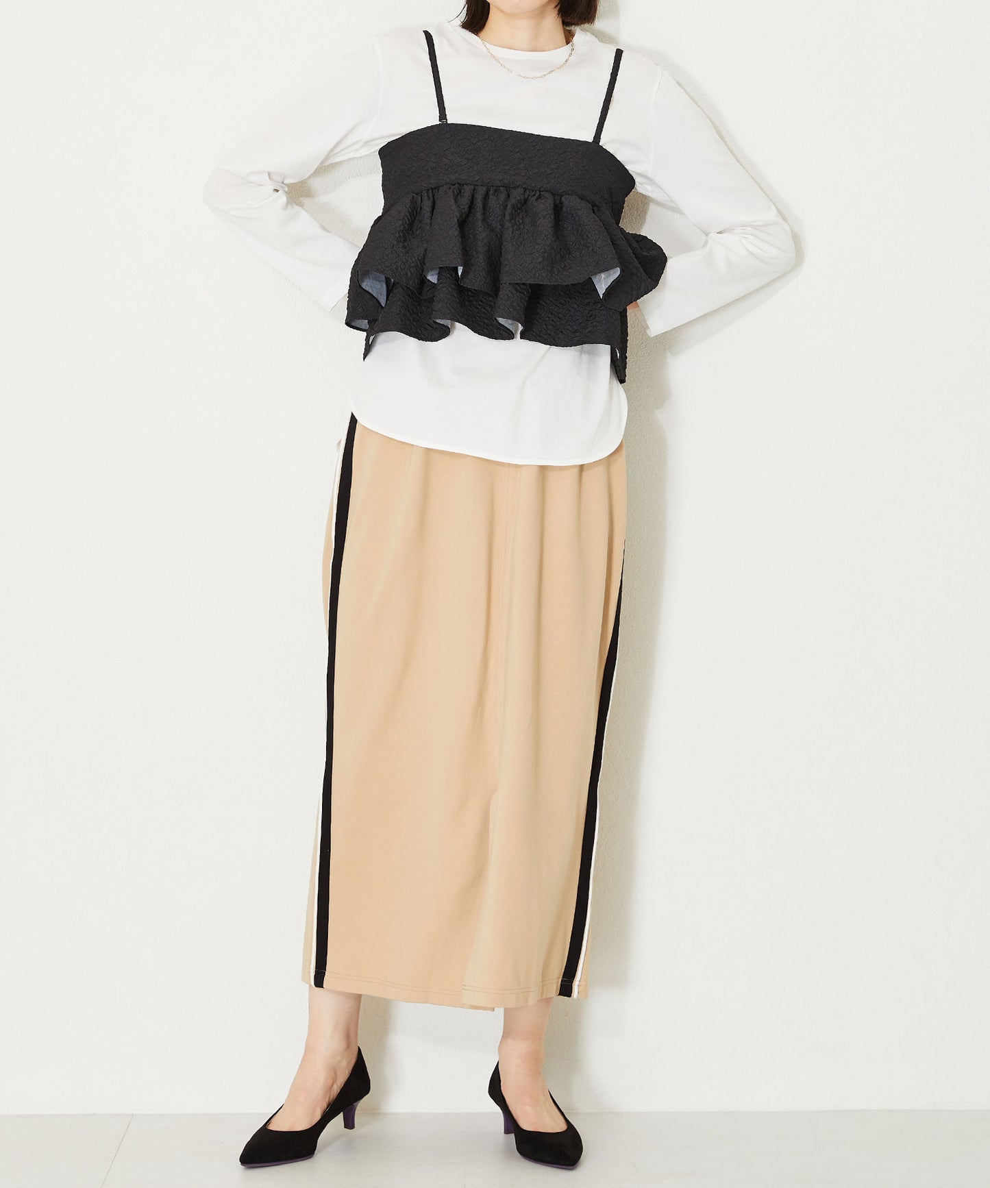 カラーソールポインテッドトゥパンプス/42103