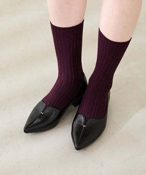 【WEB限定】フレアヒールポインテッドトゥパンプス/45301