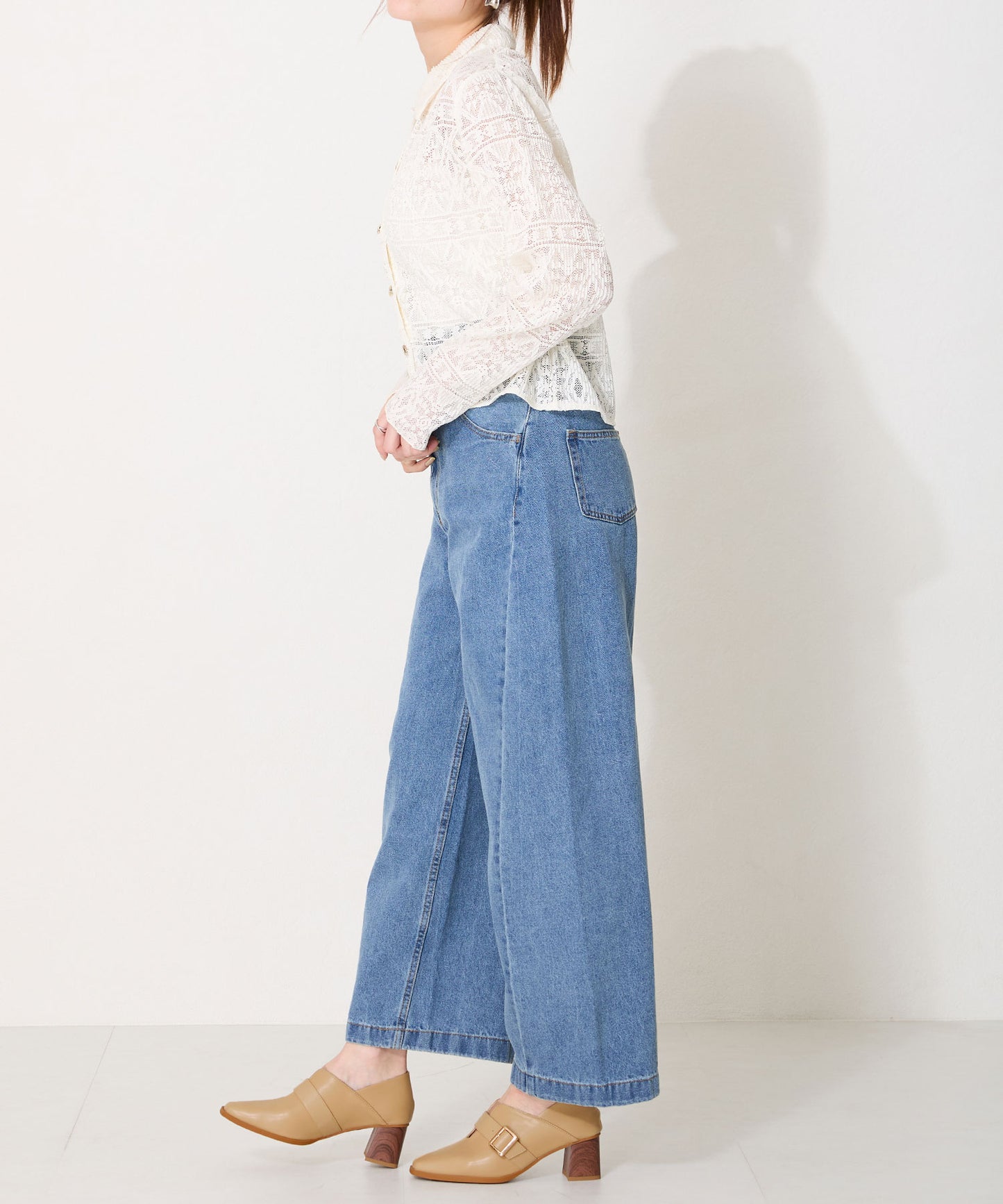 ウッドヒールベルトパンプス/51103