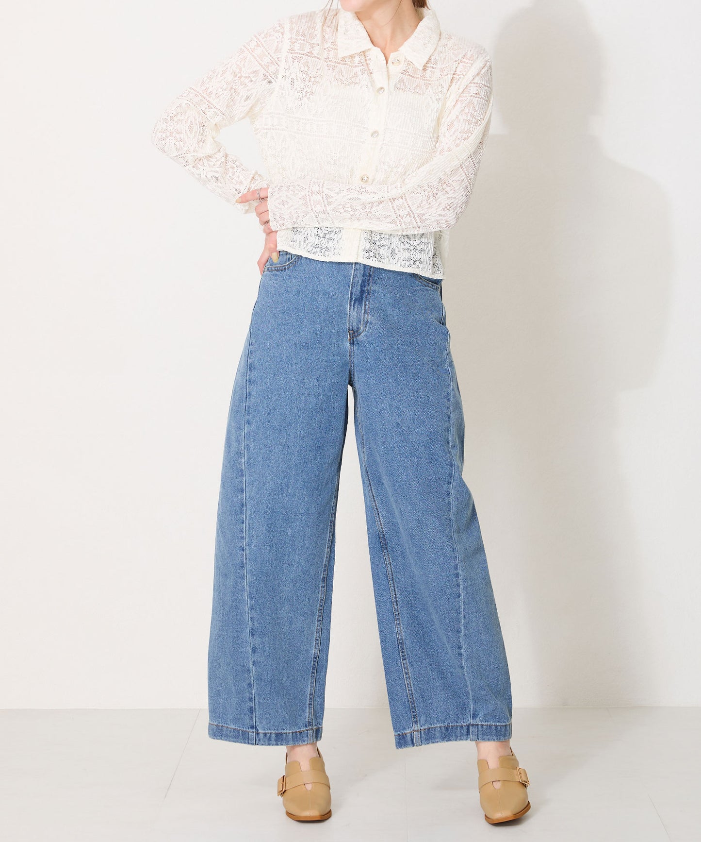 ウッドヒールベルトパンプス/51103