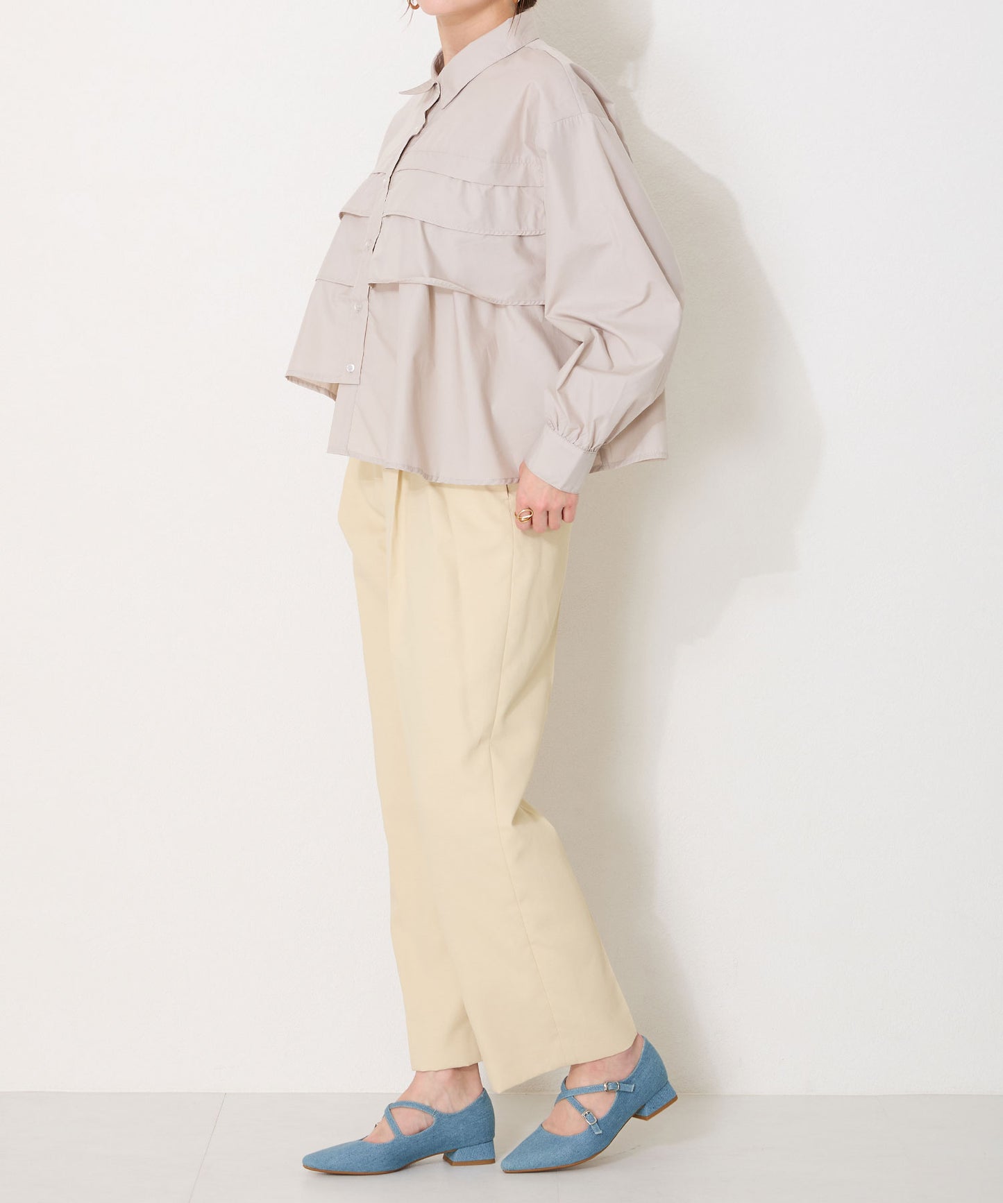 クロスストラップポインテッドトゥパンプス/51116