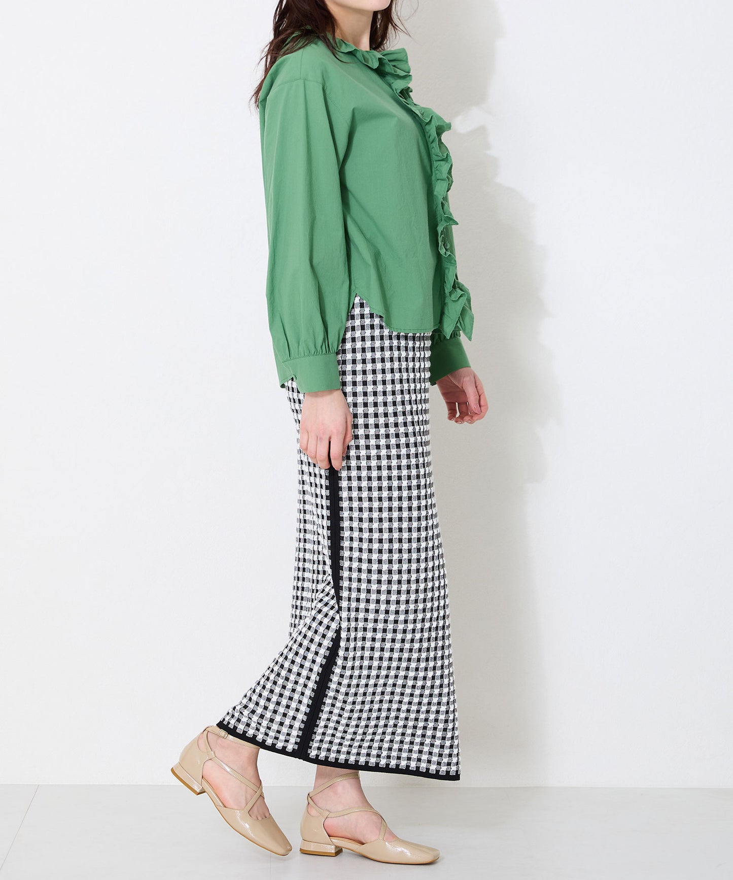 クロスデザインフラットパンプス/51119