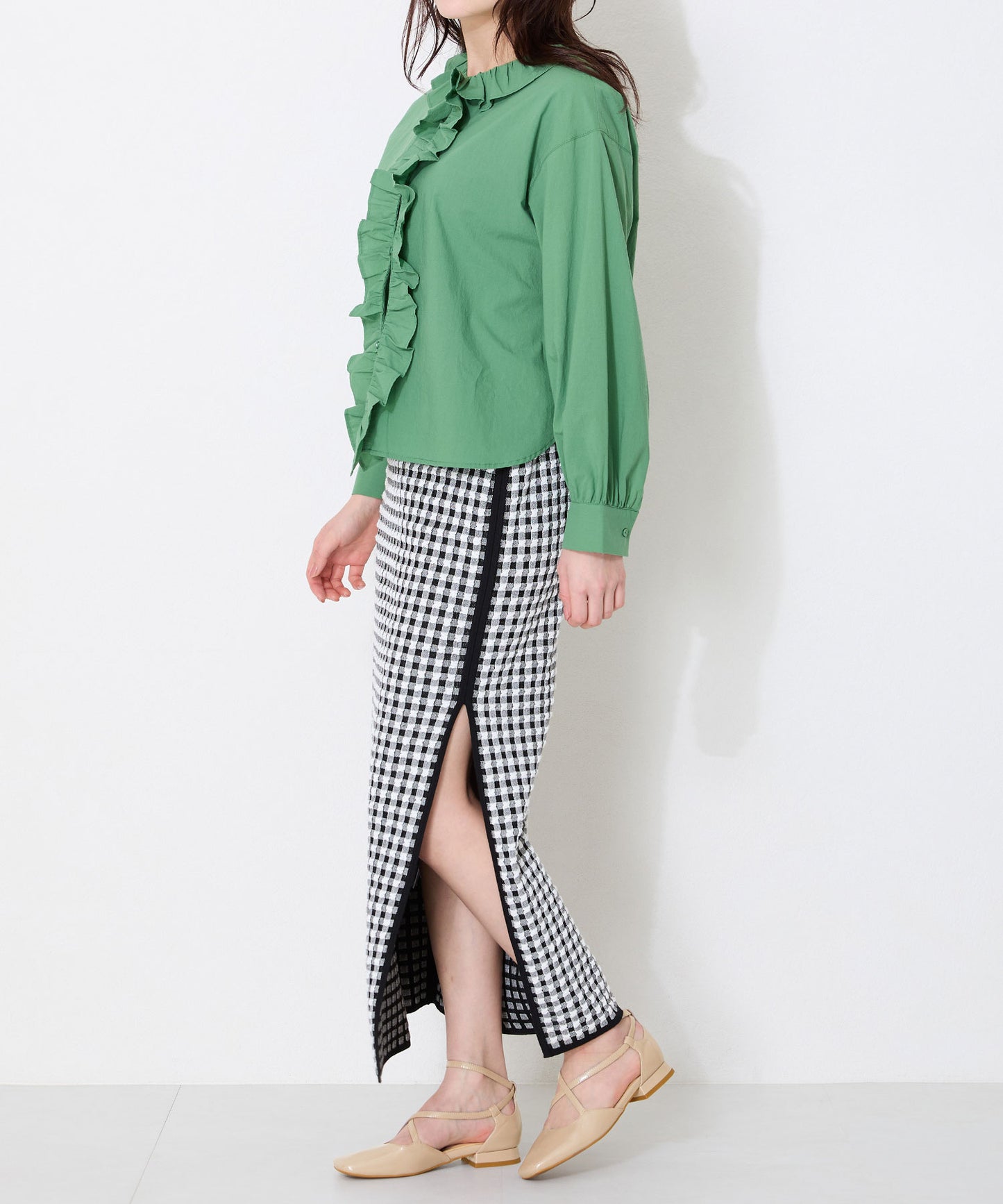 クロスデザインフラットパンプス/51119