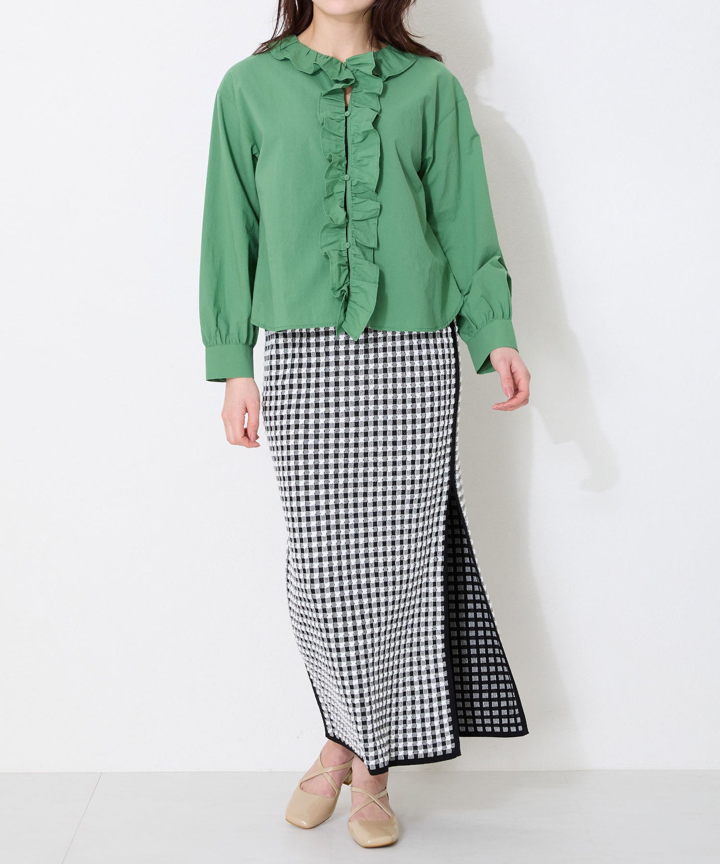 クロスデザインフラットパンプス/51119