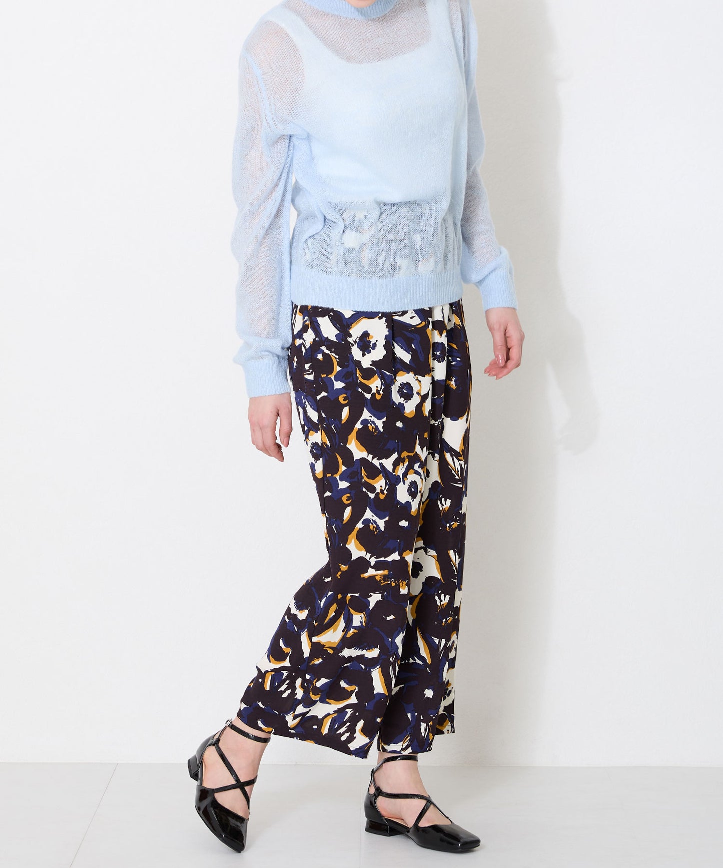 クロスデザインフラットパンプス/51119