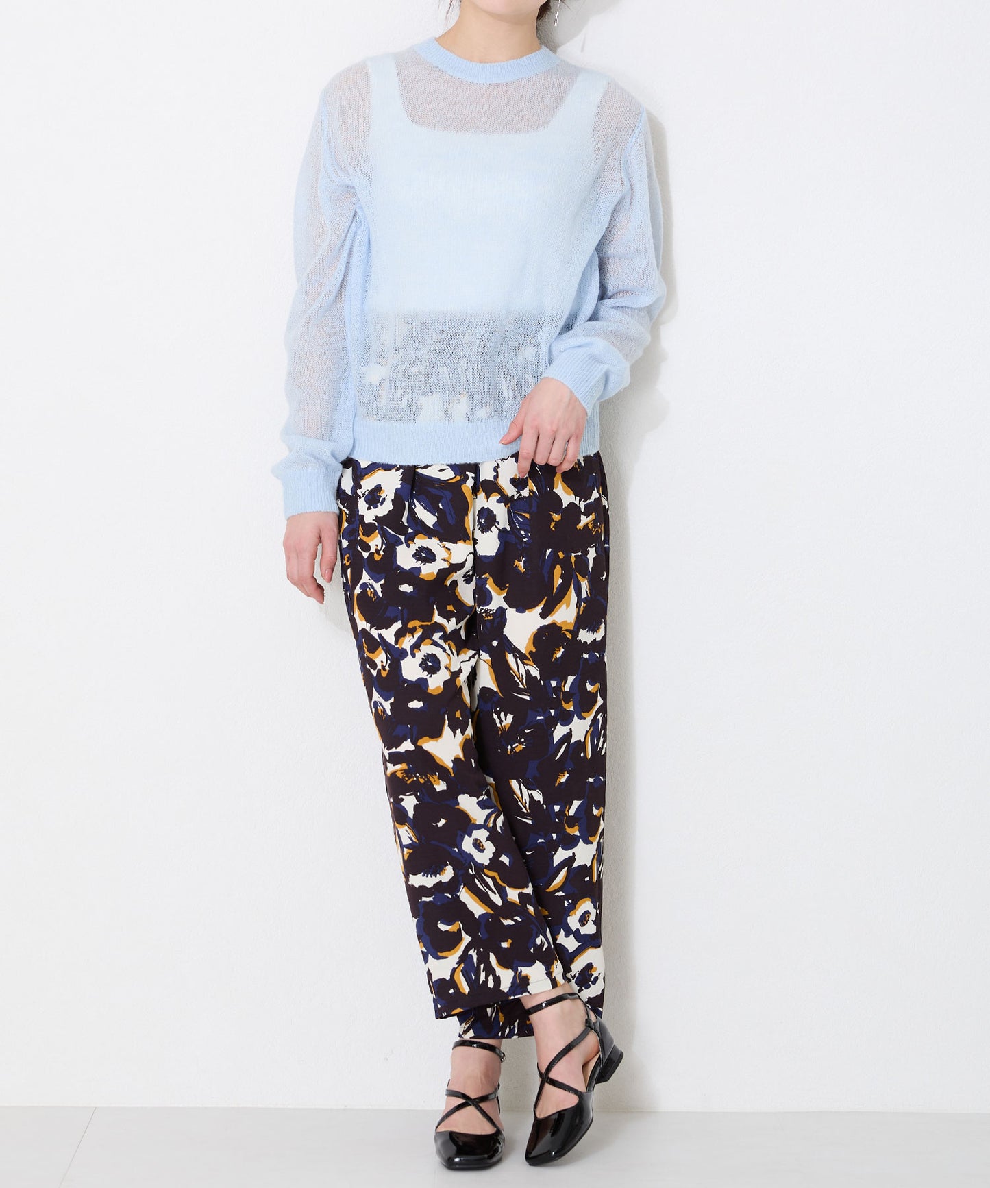 クロスデザインフラットパンプス/51119