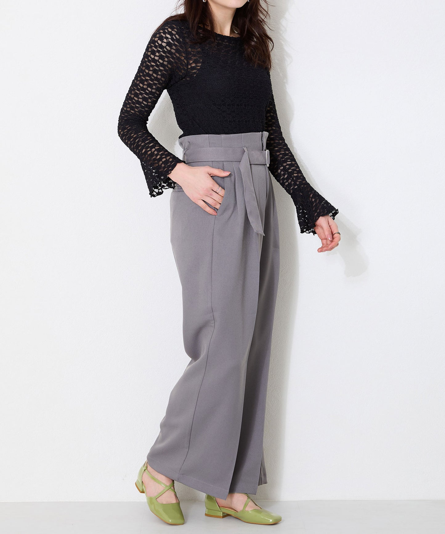 クロスデザインフラットパンプス/51119