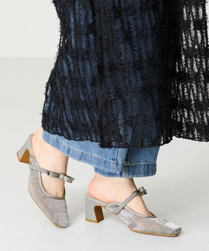 リボンベルトラインストーンシアーミュール/51124