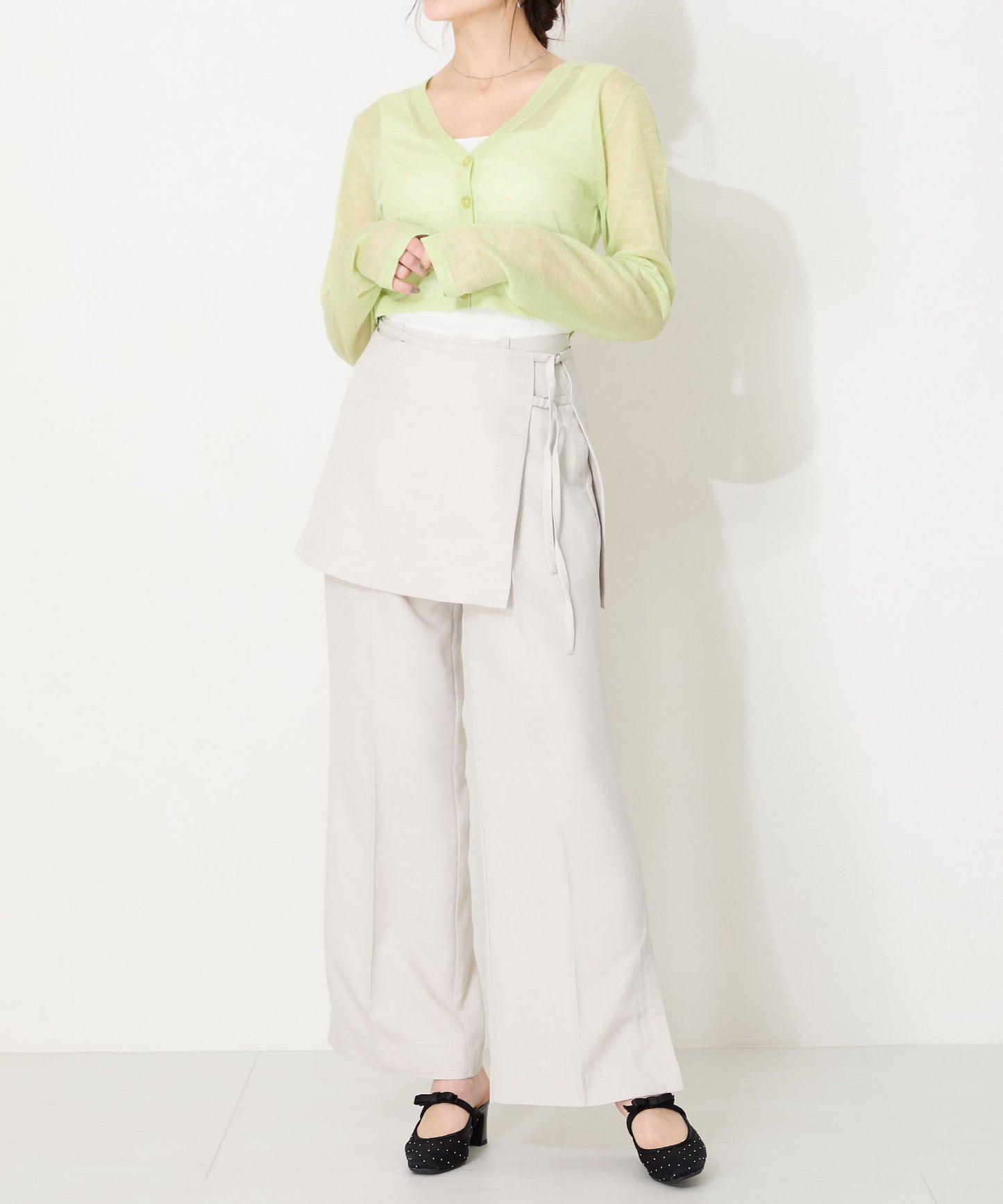 リボンベルトラインストーンシアーミュール/51124